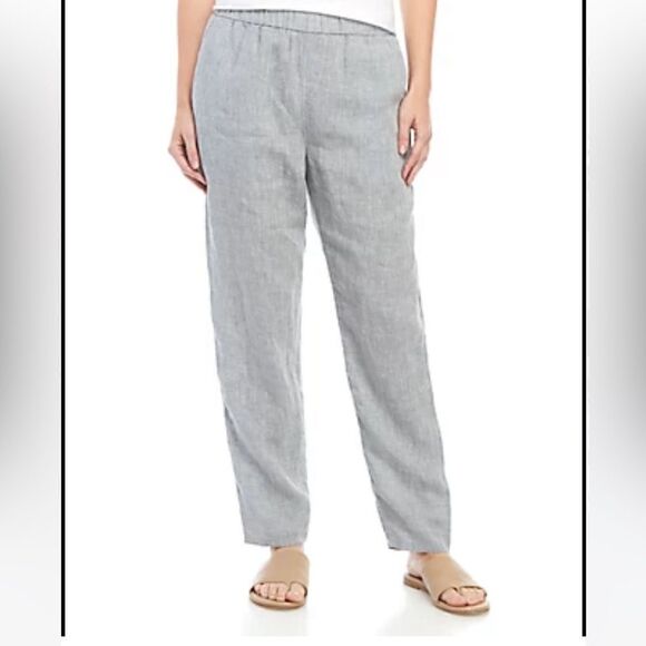 Eileen Fisher Slouchy Ankle Chambray Linen Pants Size PP/PTP